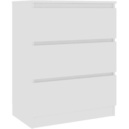 Комод vidaXL з 3 шухлядами, білий 60x35x76 см, деревостружковий, для вітальні, містка шафа для зберігання