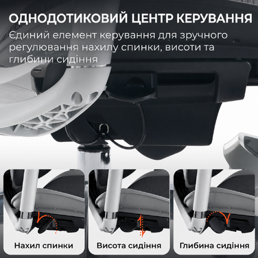 Крісло офісне Sihoo C300 PRO V2 White з підставкою для ніг