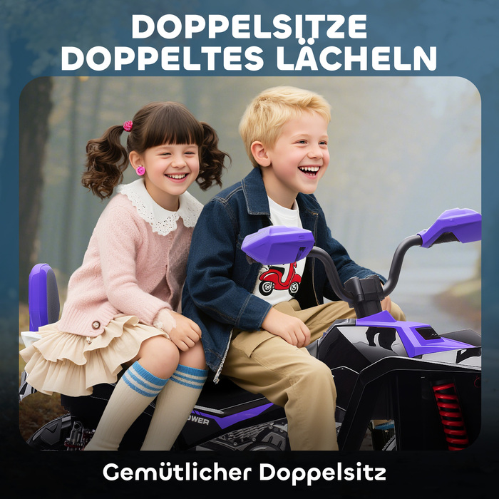 Електроквадроцикл Kinder - чудовий перший транспорт для малюків! Цей 24-вольтовий квадроцикл на 4 колесах обладнаний фарами, USB-портом для заряджання гаджетів, MP3-плеєром для улюблених мелодій та безпечною швидкістю 6,5 км/год. Ідеально підходить для ді