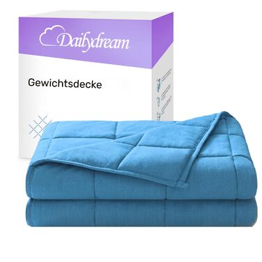 Обтяжувальна ковдра Dailydream 135x200 см, 4.5 кг, бавовняна, синя