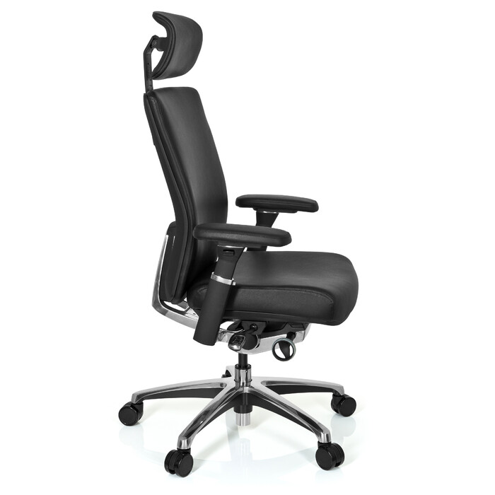 Крісло офісне NOVA шкіряне чорне hjh OFFICE