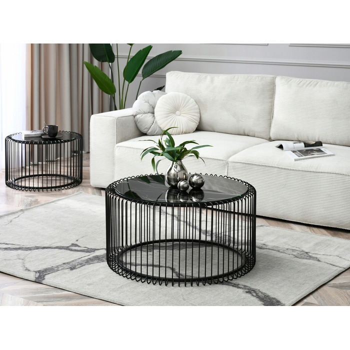 Журнальний стіл Mebel-Partner круглий, 80 x 80 x 42 см, чорний