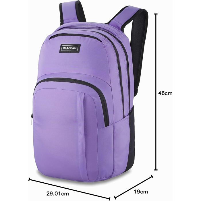 Рюкзак Dakine Campus 25L унісекс для школи, подорожей та ноутбука, водовідштовхуючий, поліестер (Фіолетовий, Квітковий принт)