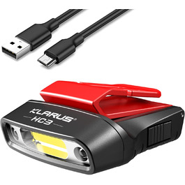 Klarus HC3 LED-ліхтар на кепку з білим і червоним світлом, сенсорним керуванням, 5 режимів, для полювання, кемпінгу та риболовлі