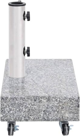 Підставка для парасолі з роликами vidaXL, граніт, 45x25x8,3 см, світло-сіра, для тераси та саду