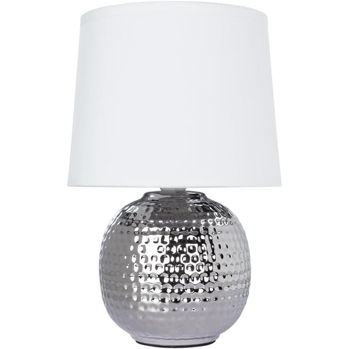 Лампа настільна ARTE LAMP LED з хромованою основою та абажуром з текстилю, біла – для вітальні та спальні