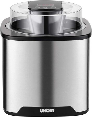 Морозивниця Unold 48855 Gelato, 1.5 л, 12 Вт, LCD-дисплей, цифровий таймер, BPA-free, для веганського, безлактозного та стевієвого морозива