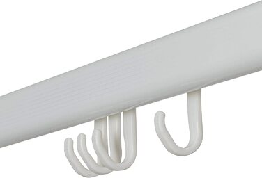 Комплект Sealskin Easy Roll: душова штанга, білий, алюміній, з кріпленнями та 12 пластиковими гачками, індивідуальне встановлення, комплект із запасними гачками, білий