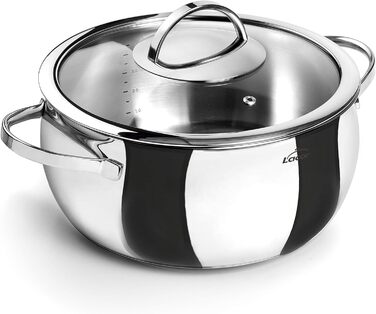 Каструля Lacor 79020 з кришкою, 20 см, нержавіюча сталь