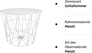 Журнальний стіл PrimoLiving Design XL, білий металевий кошик з дерев'яною кришкою, 50x40 см, стіл з місцем для зберігання, сучасний декор