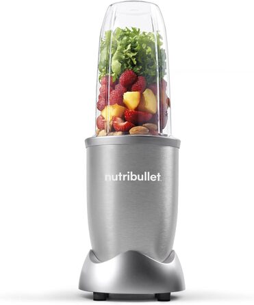 Смузі-мейкер Nutribullet Pro 900 Вт, електричний, 700 мл, компактний, сріблястий, легке очищення