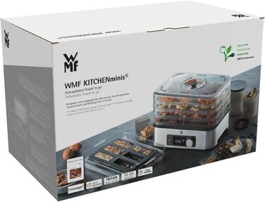 Сушарка для фруктів та овочів WMF Küchenminis Edelstahl, 5 ящиків, 30-70°C, таймер до 24 год, з контейнерами для зберігання