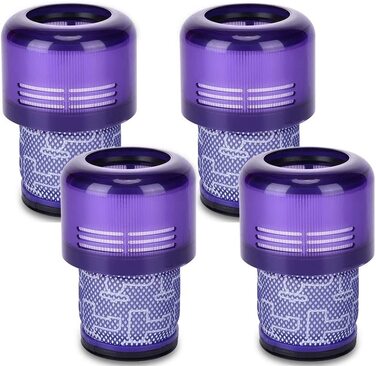 Комплект з 4 фільтрів Laukowind для пилососа Dyson V12, багаторазові миючі фільтри для Dyson V12 Detect Absolute Extra, Total Clean, Fluffy, заміна 971517-01