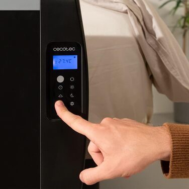 Електричний конвектор Cecotec ReadyWarm 2500 Thermal: 1800 Вт, алюміній, LCD, 3 режими, таймер, Slim, захист Overprotect, білий (10 елементів, чорний)