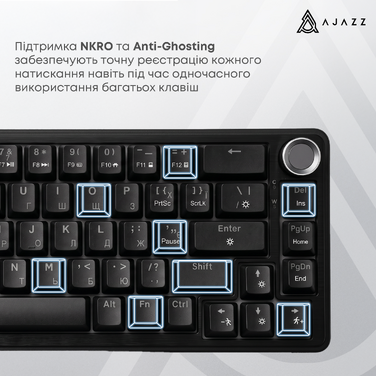 Дротова механічна клавіатура Ajazz AK690 Peach Mist Switch (AK690-PM-W)