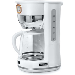 Кавоварка MUSE MS-220 W, 10 чашок, з глечиком, біла, підтримка тепла, матова поверхня