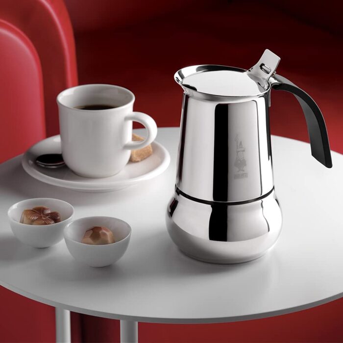 Bialetti Kitty 6 чашок кавоварка гейзерна з нержавіючої сталі 0.3 л срібляста