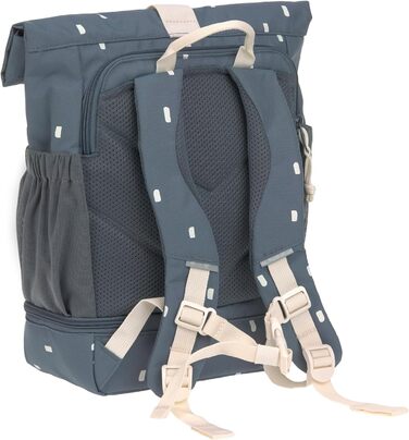 Дитячий рюкзак LÄSSIG Rolltop, водонепроникний, 11 л, темно-синій, з нагрудним ременем, Happy Prints