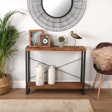 Консольний стіл Versa Taline для передпокою, сучасний, 80x30x100 см, чорний, дерево та метал