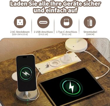 Кутовий комп'ютерний стіл L-подібний JUMMICO з 4 ящиками, розетками та USB, 140x80 см (Коричневий) для дому та геймінгу