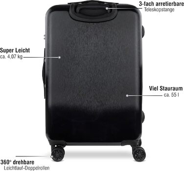 Валіза Bugatti Corium жорсткий корпус 68x44,5x25 см, 55 л, 4 колеса, TSA замок, шампань