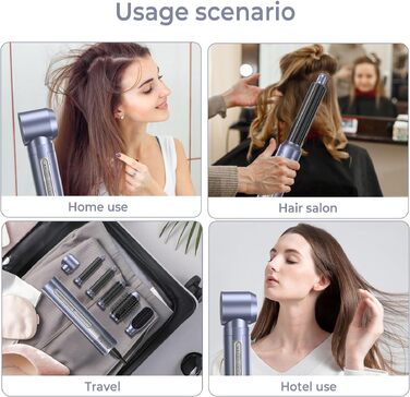 Набір для укладки волосся Hairstyler 5-в-1 з автозавиткою та фен-щіткою (Срібний)