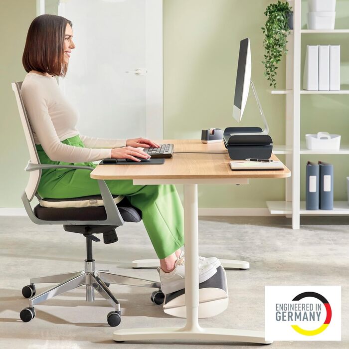 Підставка для ніг Leitz Ergo Cosy, сіра, для офісу, з підставкою для зап'ястя, сіра, 53710089