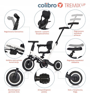 Беговел Colibro Tremix UP білий, 8