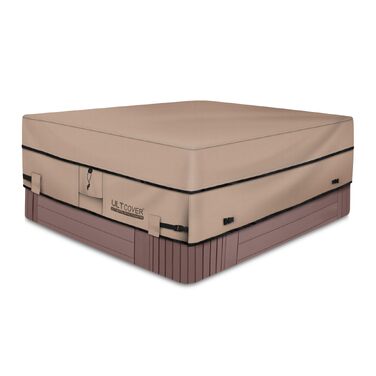 Водонепроникний чохол для гідромасажного джакузі Whirlpool ULTCOVER, квадратний, 600D поліестер, 203 x 203 см, коричневий