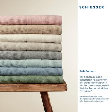 Рушники Schiesser Turin 4 шт, 100% бавовна, екологічні, блакитні, 50x100 см