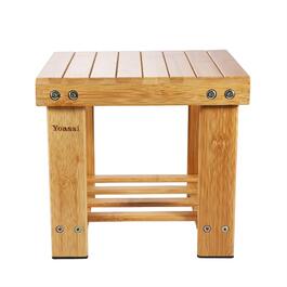 Вінтажний бамбуковий пуф-табурет - 27x23x25 см. Міцний, антиковзний, для дітей, як журнальний столик, підставка для квітів