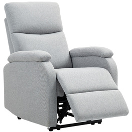 HOMCOM Recliner, Крісло для телевізора з функцією відкидання, М'яке крісло під телевізор з білизною, крісло з кишеньковим пружином, крісло вантажопідйомністю до 150 кг для вітальні, сірий