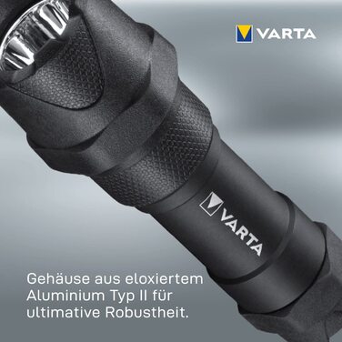 Ліхтарик VARTA Indestructible F10 Pro LED 6 Вт з 3 батарейками AAA, водо- та пилозахищений, ударостійкий, робочий ліхтар з двома режимами освітлення