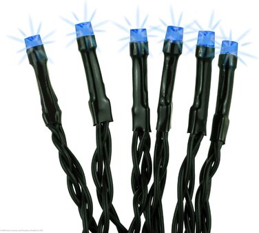 Вулична гірлянда hellum 80 LED, 7,9 м, синя, з таймером, електрична, зелений кабель, яскравість до 59 люменів