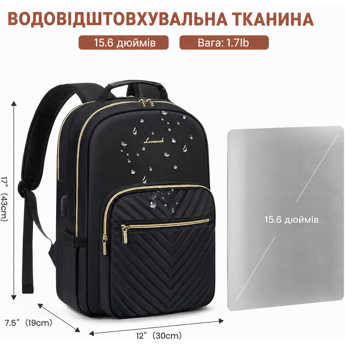 LOVEVOOK Рюкзак для жінок, великий, 15.6 дюймів, для ноутбука, водонепроникний, шкільний, для дівчаток-підлітків, чорний, елегантний, для роботи, для школи, університету, подорожей, 15.6 дюймів, A-чорний