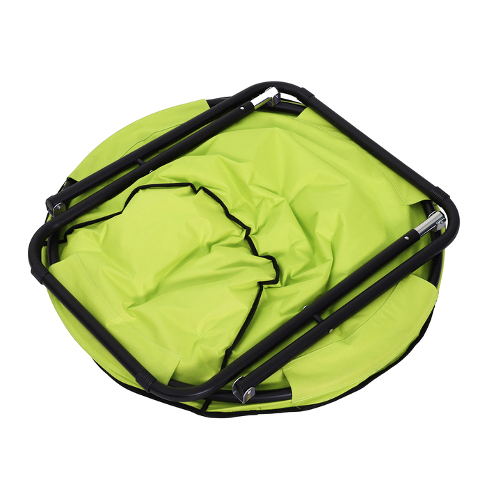 Outsunny Camping Chair Складне кемпінгове крісло зі спинкою, складне крісло до 120 кг, м'яке місячне крісло дуже широке, розкладне крісло Вуличне крісло для саду, балкона, кемпінгу, жовтий