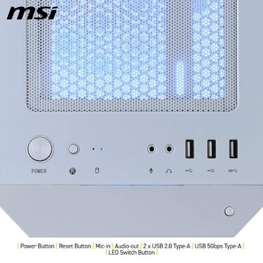 Корпус для ПК MSI MAG Forge M100R White, білий, ігровий, з підсвіткою RGB
