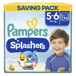 Одноразові плавальні трусики Pampers Splashers, розмір 5/6 (14кг+), набір 8 пачок по 10 шт (80 шт)
