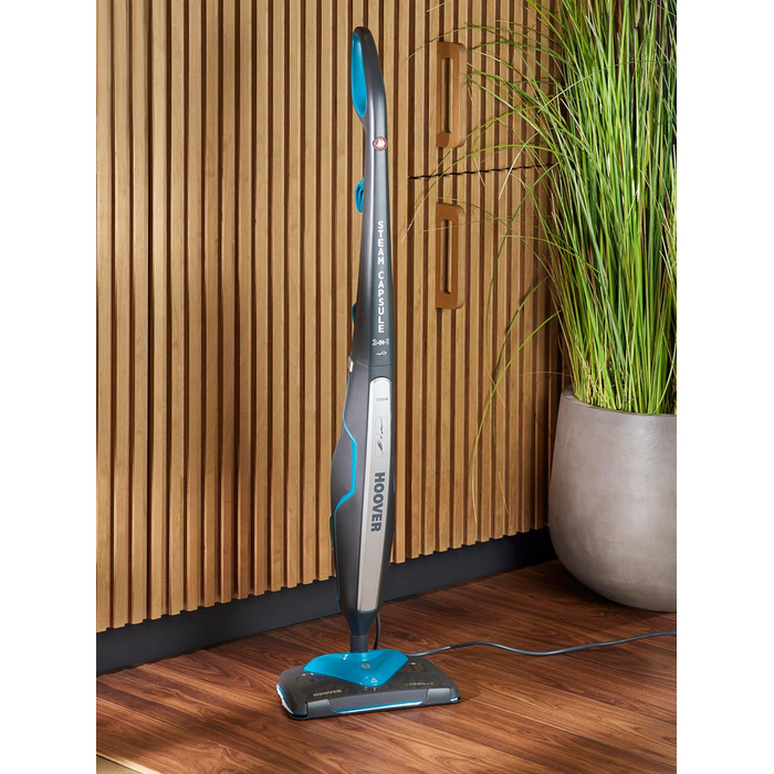 Парова швабра Hoover Steam Capsule Plus CA2IN1D 011, сіро-бірюзова, 2-в-1, для підлоги та килимів