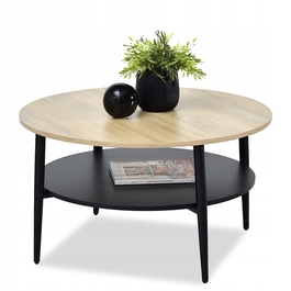 Журнальний стіл Mebel-Partner круглий, 80 x 80 x 45 см, чорний