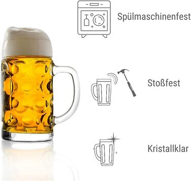 Набір пивних кружок Stölzle Lausitz ISAR, 6 шт., 0.3 л, Soda Lime скло, придатні для миття в посудомийній машині