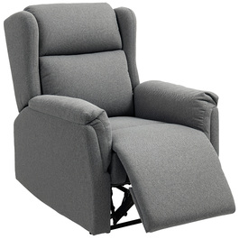 HOMCOM Recliner, Реклайнер для телевізора з функцією відкидання, Реклайнер для телевізора з пружинною пружиною, М'який реклайнер, крісло вантажопідйомністю до 150 кг для вітальні, спальні, темно-сірий