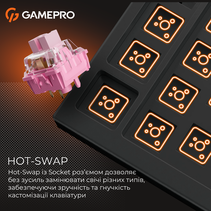 Дротова механічна клавіатура GamePro MK130 V2 Infinity QLAB Sakura Black (MK130-V2-B-QS)