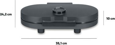 Вафельниця SEVERIN Black Line WA 2117 для сердечок, антипригарне PFAS-free покриття, 1000 Вт, чорний/нержавіюча сталь