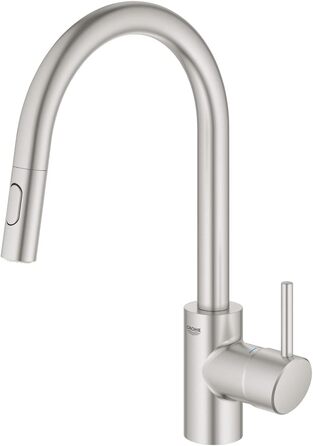 Змішувач кухонний GROHE Concetto Supersteel 31483DC2 з висувним душем, поворотний 360°, економія води, нержавіюча сталь