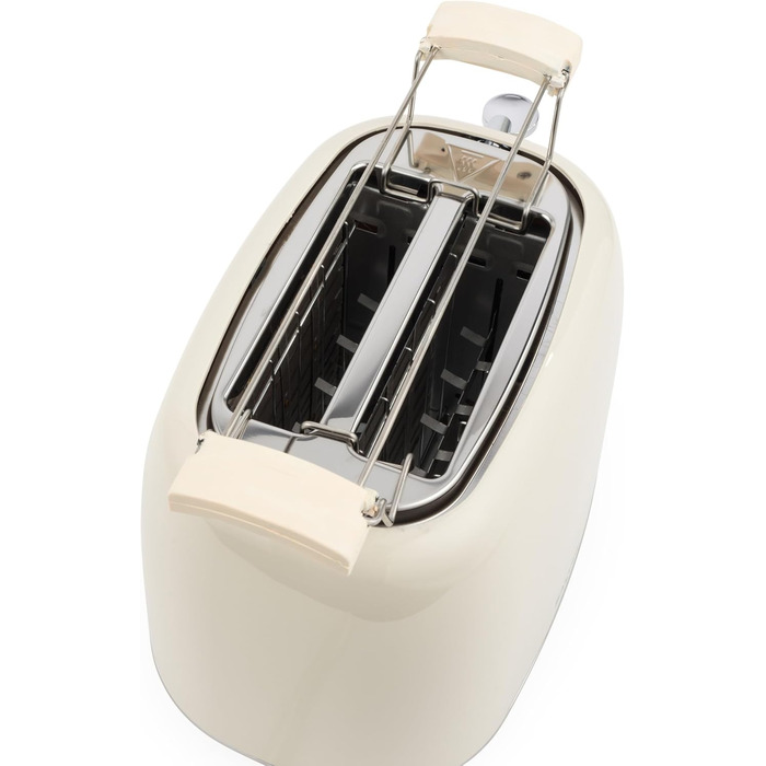 Тостер Salter Retro Creme на 2 тости - 7 режимів підсмажування, розморожування, підігрів, зупинка, підйом тостів, знімний піддон для крихт, автоматичне центрування, тримач для булочок, захист від застрягання, 930 Вт