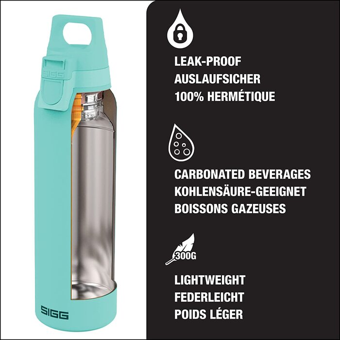 Термос-гуртка SIGG Glacier H&C ONE Light 0.55L з ситечком, ізольована пляшка для напоїв, нержавіюча сталь 18/8, без BPA, герметична, 0.55 л