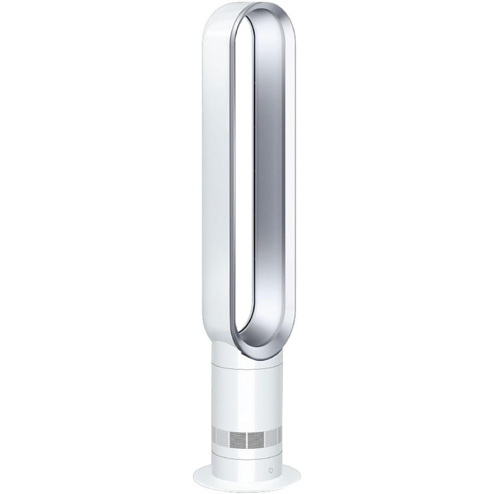 Dyson Cool AM07 Тихий турбовентилятор 100 см з пультом, енергозберігаючий, 9 годин таймер, для спальні, 10 швидкостей, білий/сріблястий