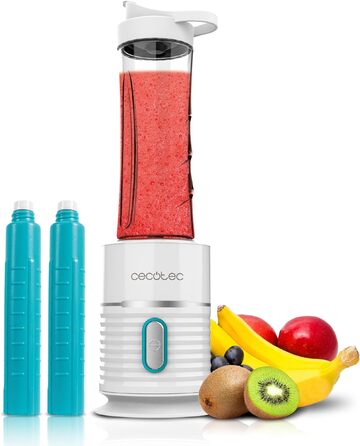 Портативний блендер Cecotec Power Titanium 300 EasyGo: 350W, подрібнює лід, 4 леза з титановим покриттям, 2 пляшки, 2 кришки