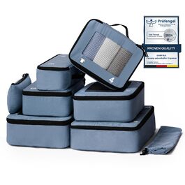 Набір органайзерів для валізи та рюкзака Packing Cubes, 8 предметів, синій — дорожній набір для пакування речей